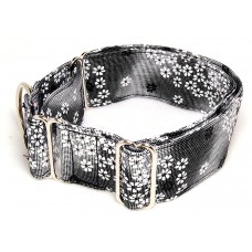 Ovratnica za hrte Črno bele rožice